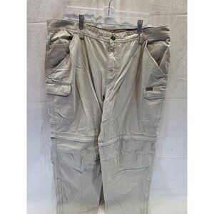 Guide Series Mens 38x32 Convertible Cargo Pants Khaki Tan Cotton Zip Off Hiking